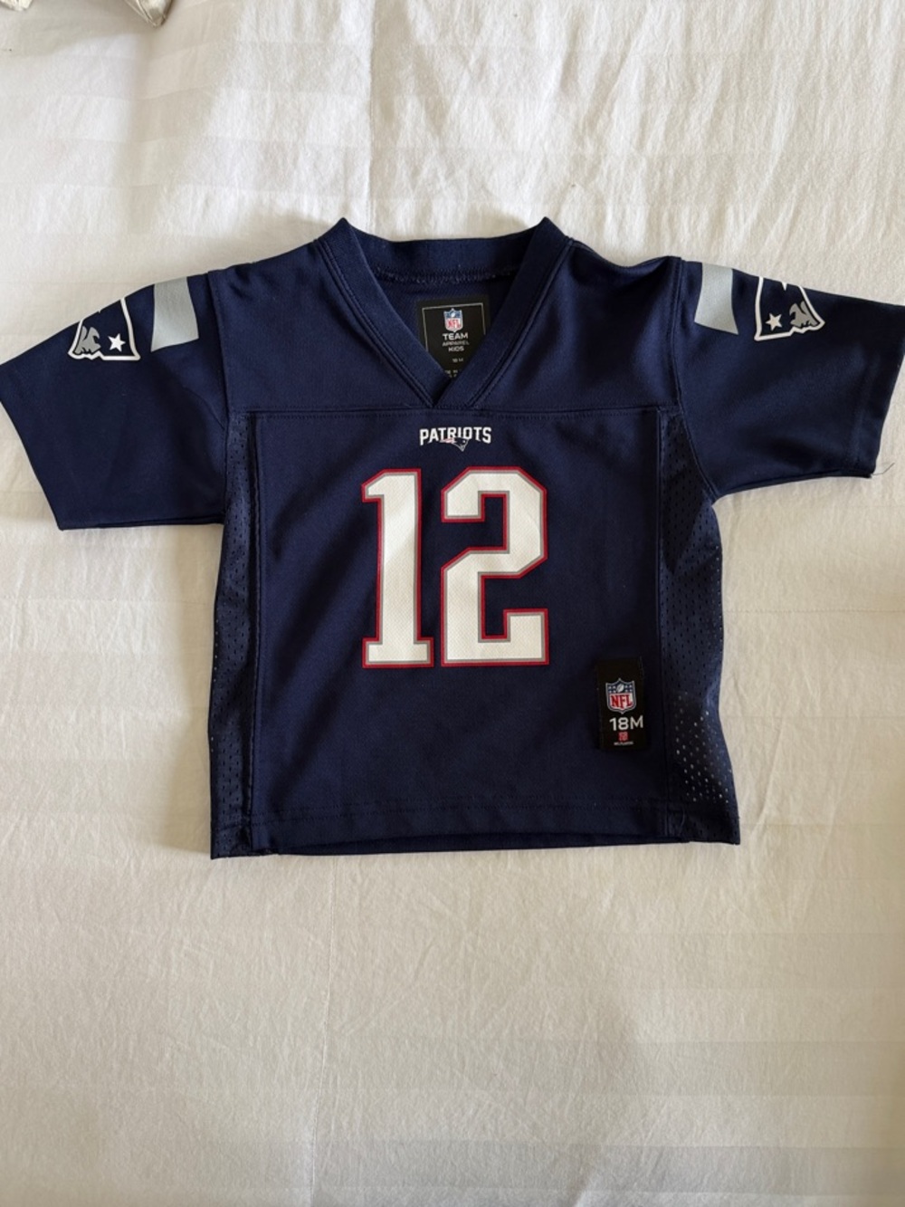 NFL New England Patriots Navy and White Kids Jersey Shirt - #12